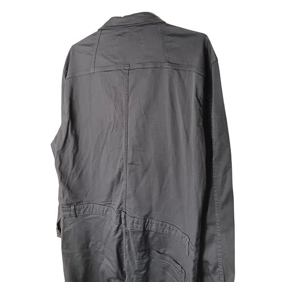 New ZARA Navy Utility Zip Front Jumpsuit XL Long Sleeve One Piece - Picture 9 of 16